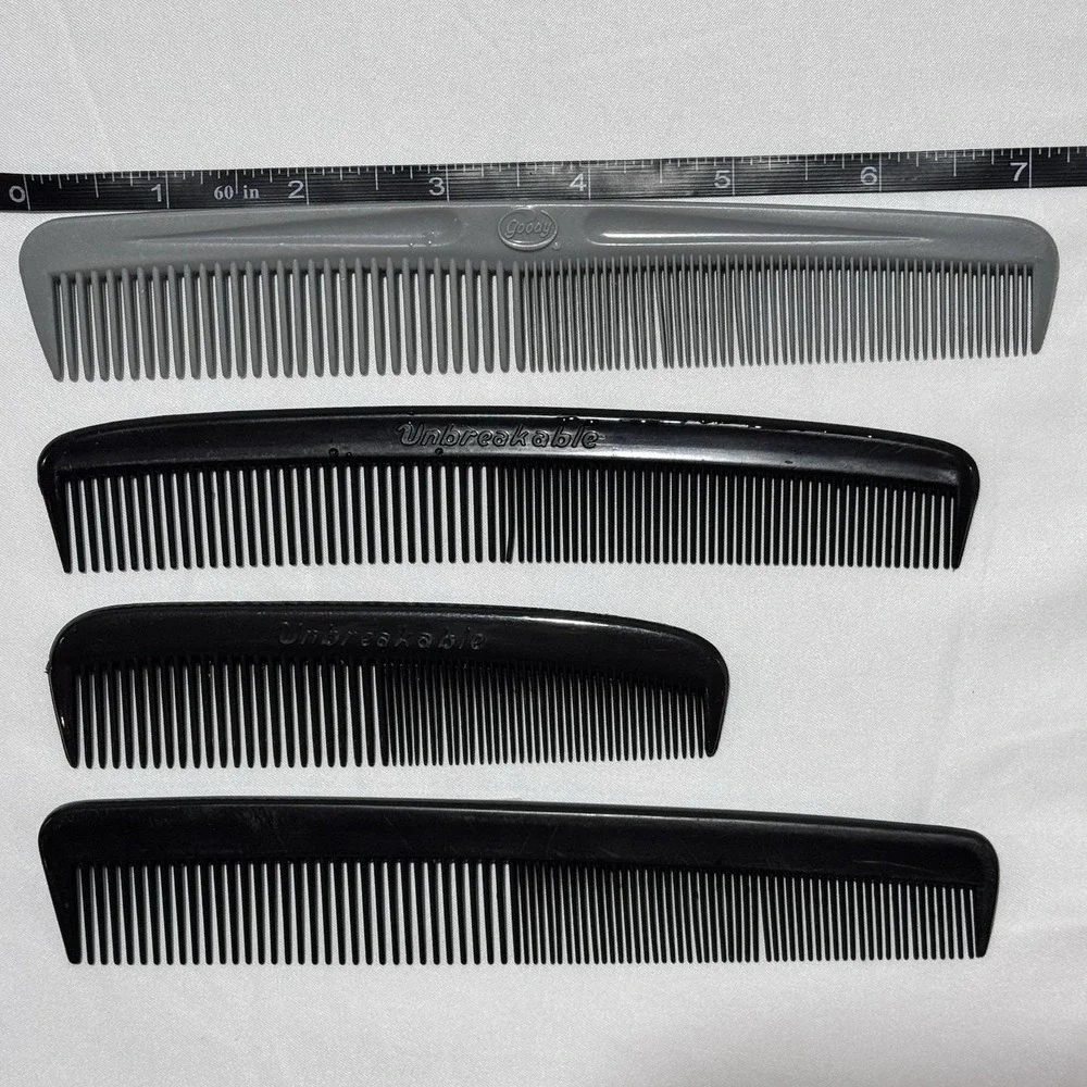 VINTAGE Comb Lot UNBREAKABLE, Goody & Misc Lot of 4 Men's Hair Combs